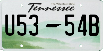 TN license plate U5354B