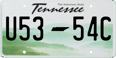 TN license plate U5354C