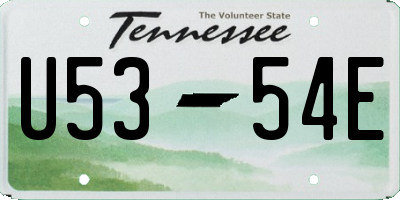 TN license plate U5354E