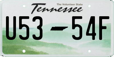 TN license plate U5354F