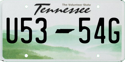 TN license plate U5354G