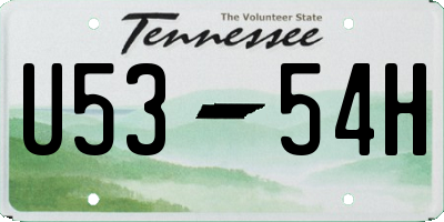 TN license plate U5354H