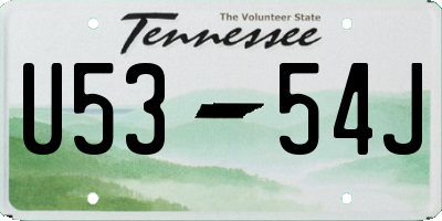 TN license plate U5354J