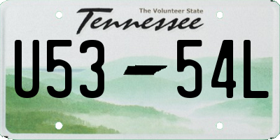 TN license plate U5354L