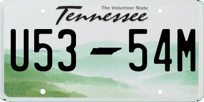 TN license plate U5354M