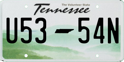 TN license plate U5354N