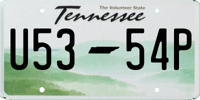 TN license plate U5354P