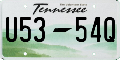 TN license plate U5354Q