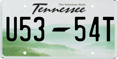 TN license plate U5354T