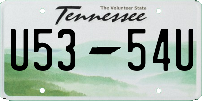 TN license plate U5354U