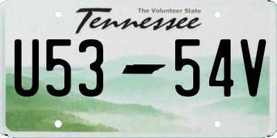 TN license plate U5354V