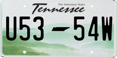 TN license plate U5354W