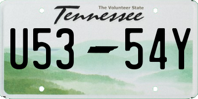 TN license plate U5354Y