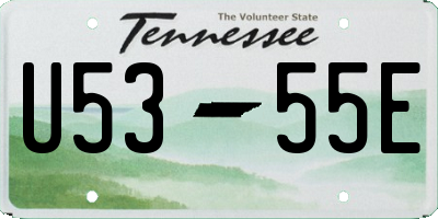 TN license plate U5355E