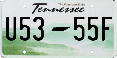 TN license plate U5355F