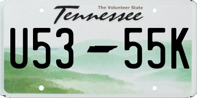 TN license plate U5355K