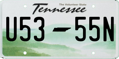 TN license plate U5355N