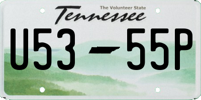 TN license plate U5355P