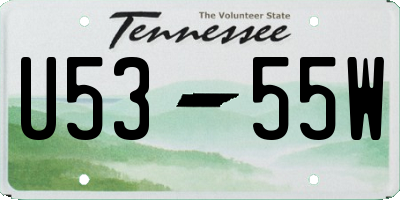 TN license plate U5355W