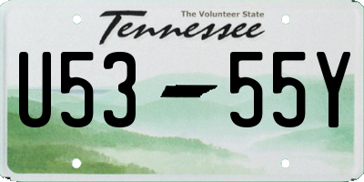 TN license plate U5355Y