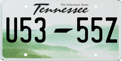 TN license plate U5355Z