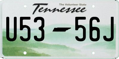 TN license plate U5356J