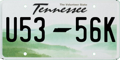 TN license plate U5356K