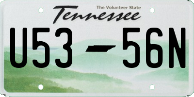 TN license plate U5356N