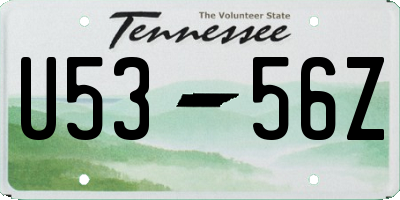 TN license plate U5356Z
