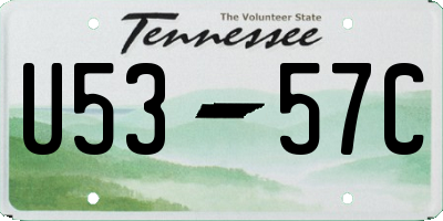 TN license plate U5357C