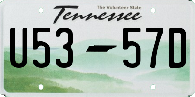TN license plate U5357D