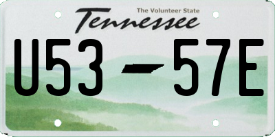 TN license plate U5357E