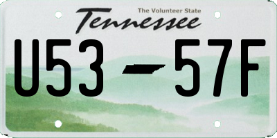 TN license plate U5357F