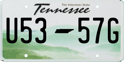 TN license plate U5357G