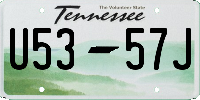 TN license plate U5357J