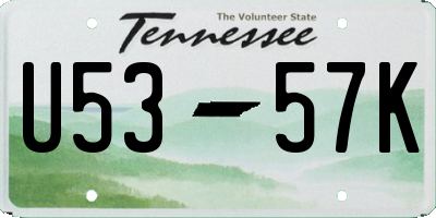 TN license plate U5357K