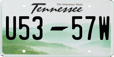 TN license plate U5357W