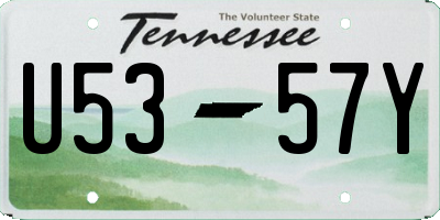 TN license plate U5357Y