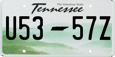 TN license plate U5357Z