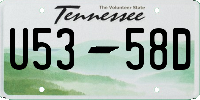 TN license plate U5358D