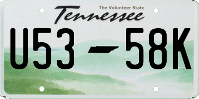 TN license plate U5358K