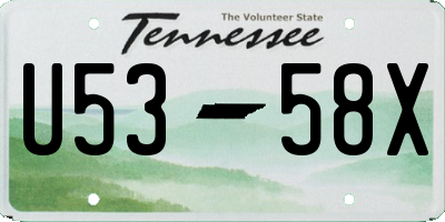 TN license plate U5358X