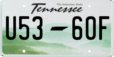 TN license plate U5360F