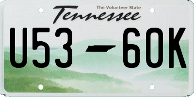 TN license plate U5360K