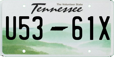 TN license plate U5361X