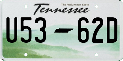 TN license plate U5362D
