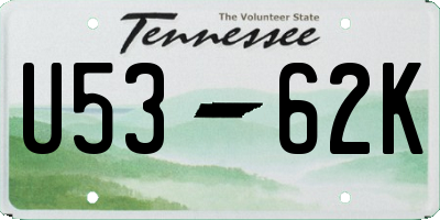 TN license plate U5362K