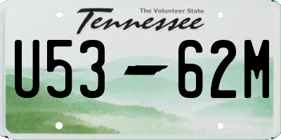 TN license plate U5362M