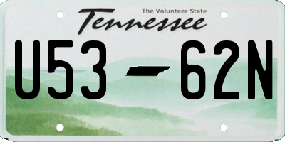 TN license plate U5362N