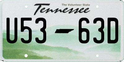 TN license plate U5363D
